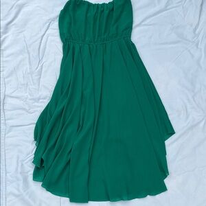 Ya Strapless Emerald Green Chiffon Dress
